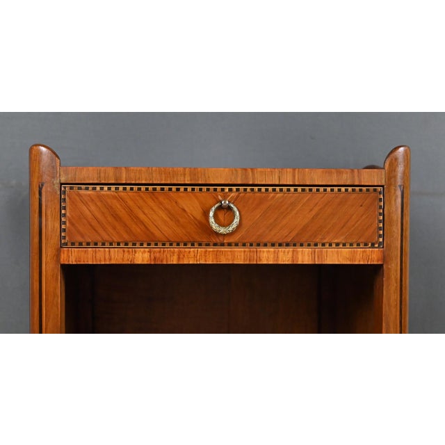 Brown Mid-20th Century Louis XV-Louis XVI Transitional Marquetry Coffee Table For Sale - Image 8 of 18