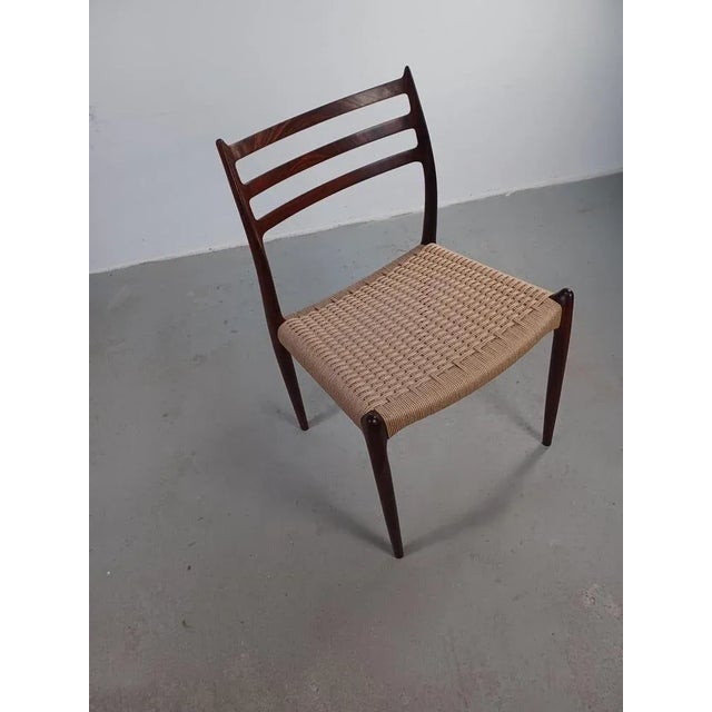 Model 78 Rosewood Dining Chair with Papercord from J.L. Møllers, Reupholstered,1960s For Sale - Image 11 of 13
