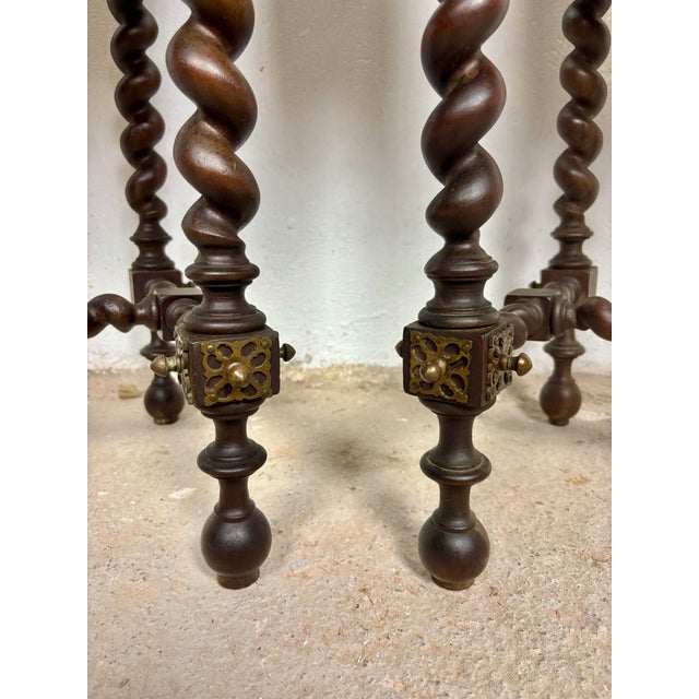 Spanish Barley Twist Nightstands, 1930s, Set of 2 For Sale - Image 9 of 15