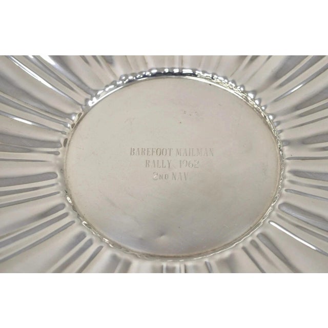 Antique "Barefoot Mailman Rally 1962" Award Silver Plated Serving Platter Tray For Sale - Image 4 of 10