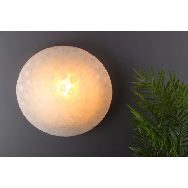 White Frosted Glass Ceiling Lamp from Peill & Putzler, 1970s For Sale - Image 6 of 18