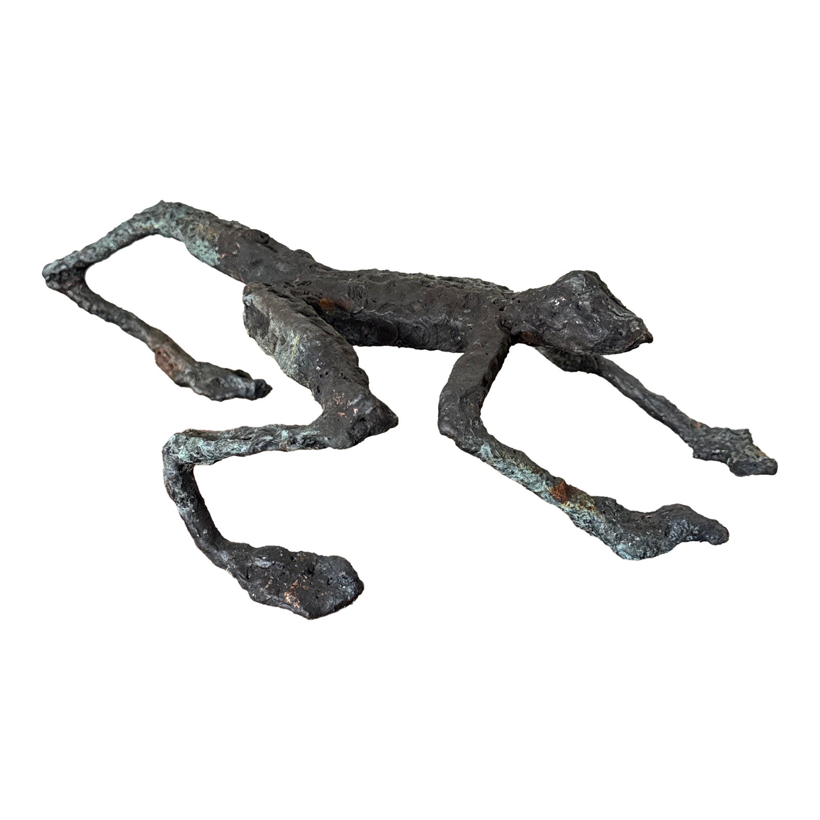 Early 21st Century Bronze Artist Made Brutalist Style Frog Sculpture ...