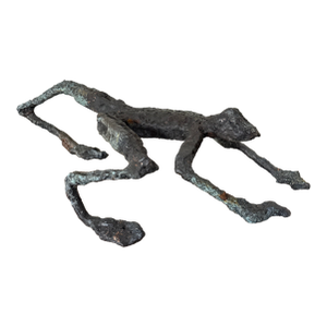Early 21st Century Bronze Artist Made Brutalist Style Frog Sculpture