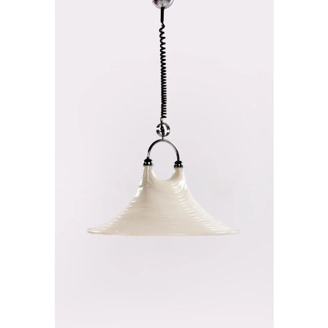 Plastic Vintage Space Age White Hanging Lamp, 1970 For Sale - Image 7 of 7