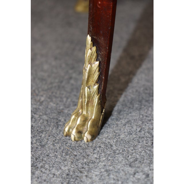 French Louis XV 1870s Era Marble Top Bronze Mounted Mahogany Round End by Millet For Sale - Image 14 of 16