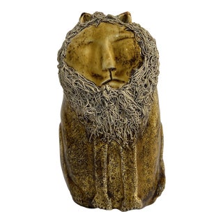 Mid 20th Century Modern Handmade Lion Sculpture For Sale