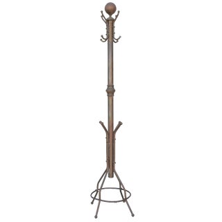 Early 20th Century Art Deco Brass Coat Rack For Sale