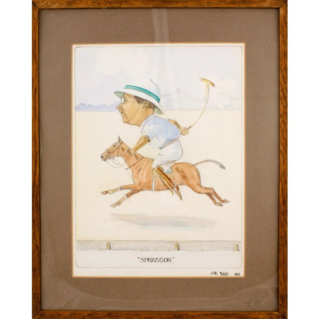 Polo Player Charging Art: 8" x 11" Frame: 11 3/4" x 14 3/4"