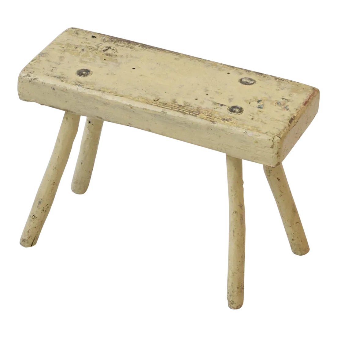 Vintage Rustic Cream Painted Farmhouse Stool, Circa Early 20th Century ...