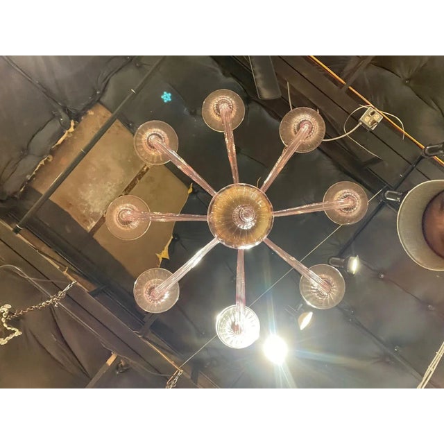 Glass Murano Amethyst 8-Light Chandelier For Sale - Image 7 of 9