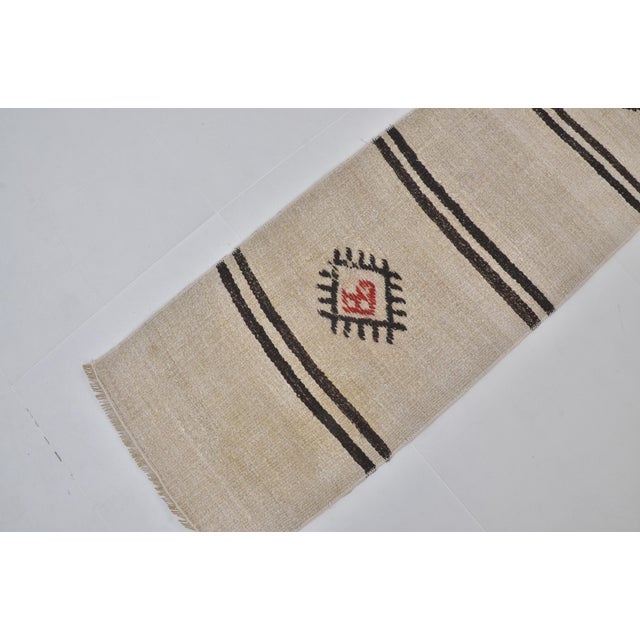 Off-white Anatolian Vintage Hemp Kilim Rug For Sale - Image 8 of 10