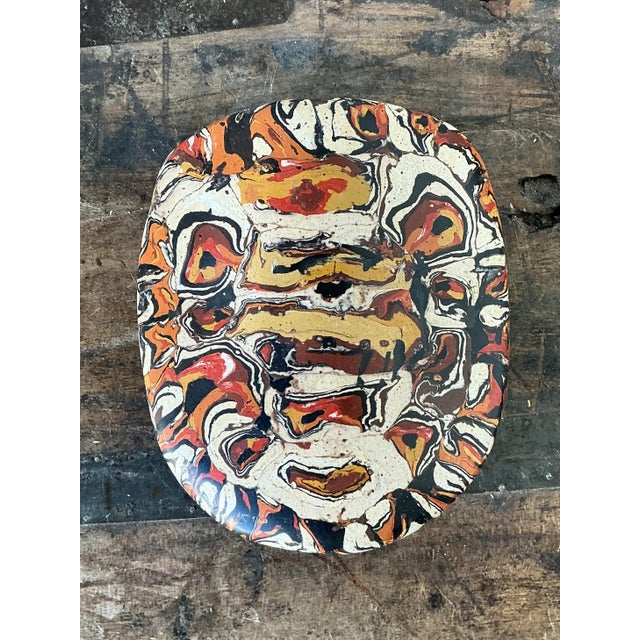 Cream Vintage Italian Scagliola Artisanal Pigmented Plaster Turtle Shell For Sale - Image 8 of 12