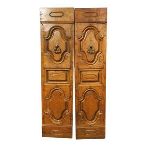 Pair of Circa 1750 Walnut Wood Entry Doors From Spain
