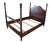 English Antique Mahogany Sheraton Style Full Size 4 Post Open Pediment Bed For Sale - Image 3 of 12