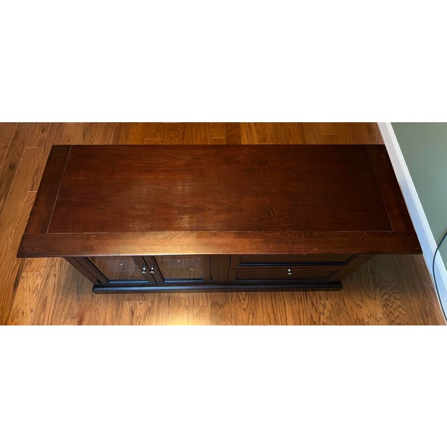 Bassett Glass Door Hutch With Filing Drawers For Sale In Raleigh - Image 6 of 7