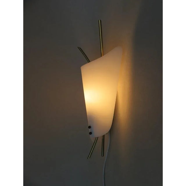 Wall Lights in Acrylic Glass & Brass, 1950s, Set of 2 For Sale - Image 9 of 18