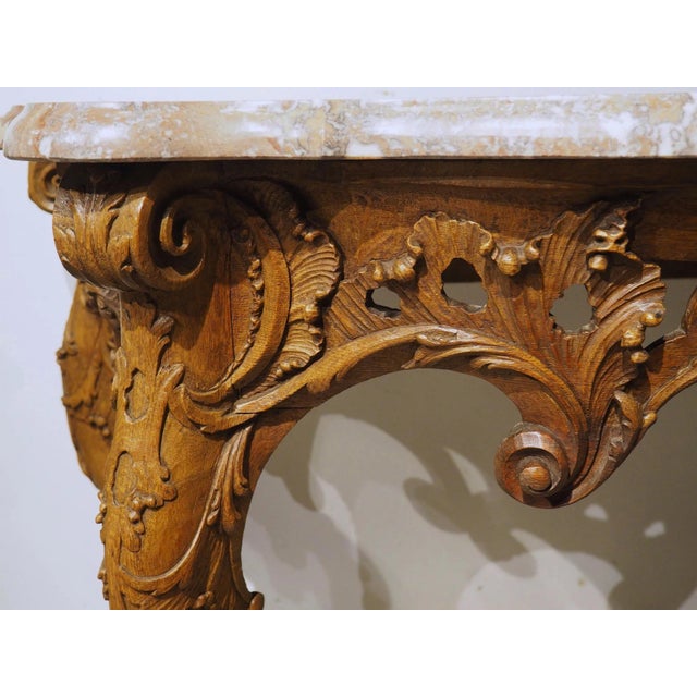 French Pair of Royal German Oak Console Tables for Prince-Abbot of Fulda, Circa 1745 For Sale - Image 3 of 12