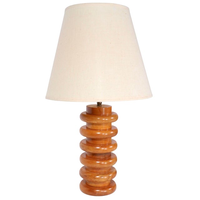 Mid 20th Century Mid Century Modern Stacked Wood Table Lamps For Sale - Image 10 of 12