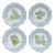Hydrangea Garden Melamine Salad Plates, White/Blue - Set of 4 For Sale