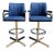 Mid-Century Modern Milo Baughman Brass Frame Swivel Base Bar Stools - a Pair For Sale