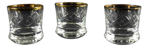 Mid-Century European Glasses with Gilded Edges, Set of 3