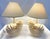 Fun vintage pair of Palm Beach Chic table lamps from 1980's. They are made of ceramic and shaped like large nautilus...