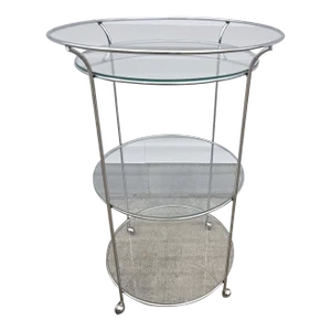 1970s Mid Century Chrome Dry Bar Cart