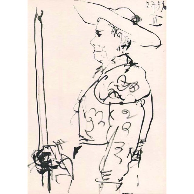 Artist: Pablo Picasso County: Spain Title: Toros y Toreros 6 dated 13/7/59 Medium: Bichromie Paper size: On vellum 14.75 x...