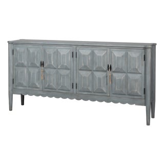 Swedish Style Faceted Sideboard in Antique Gray - 79" For Sale