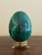 Metal Large Solid Malachite Egg on Neoclassical Brass Stand With Paw Feet For Sale - Image 7 of 10