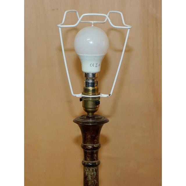 Corinthian Pillar Metal Table Lamps, Set of 2 For Sale - Image 10 of 12