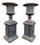 Large Cast Iron Vases on Column, Set of 2 For Sale