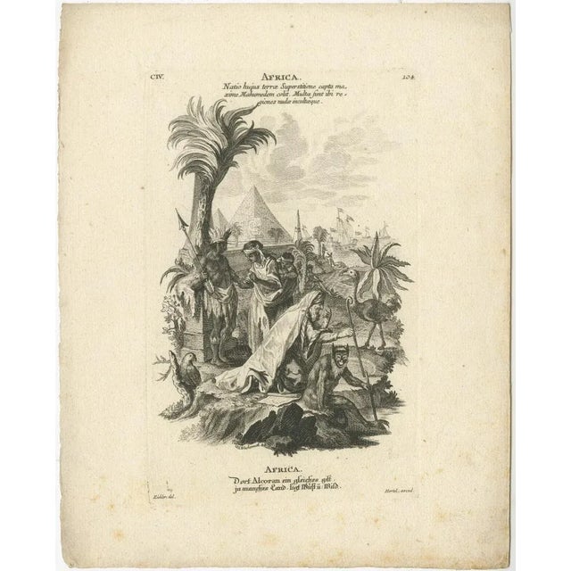 Title: Africa The engraving titled Africa was part of a series representing the four continents, published by Johann Georg...