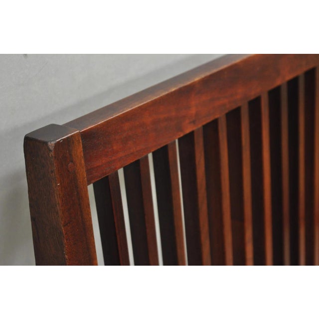 Blue Vintage George Nakashima Spindle Back Black Walnut "Cushion" Lounge Arm Chair For Sale - Image 8 of 18