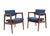 Solid Walnut Newly Upholstered Set of Four Gunlocke Chairs Risom Style For Sale - Image 6 of 10