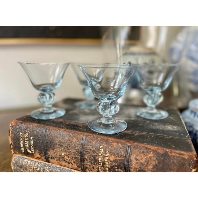 Vintage Blue Gulli Ingrid Swedish Glass Stemware - Set of Four (4) For Sale In Chicago - Image 6 of 9