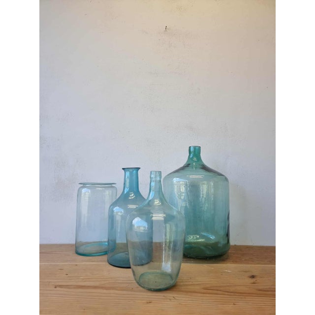 Vintage Glass Bottles and Vases, 1940s, Set of 4 For Sale - Image 6 of 15
