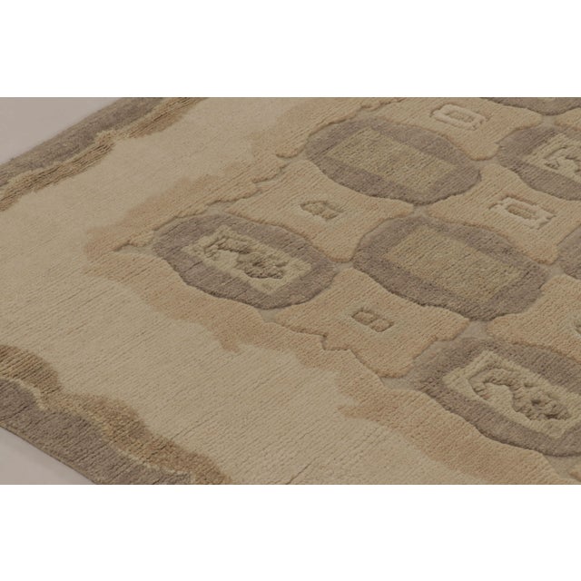 Art Deco Rug & Kilim’s French Art Deco Style Rug in Beige-Brown With Geometric Patterns For Sale - Image 3 of 8