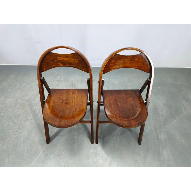 Bauhaus B751 Folding Chairs from Ligna, Czechoslovakia, 1930s, Set of 2 For Sale - Image 4 of 16