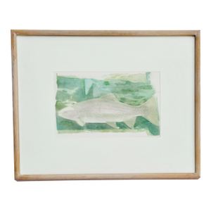 Camille Thom "Water Studies #5" – Framed Mixed Media Original Artwork of a Rainbow Trout