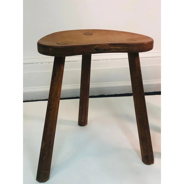Brown Set of Three Wood Stools or Accent Tables by Robert Mouseman Thompson For Sale - Image 8 of 11