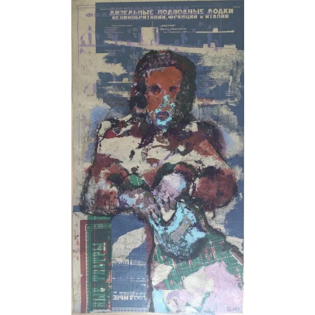 Fred Kleinberg, Seated Figure, 2001, Signed Mixed Media For Sale - Image 7 of 7