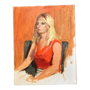 1980’s Original Expressionist Female Portrait Painting