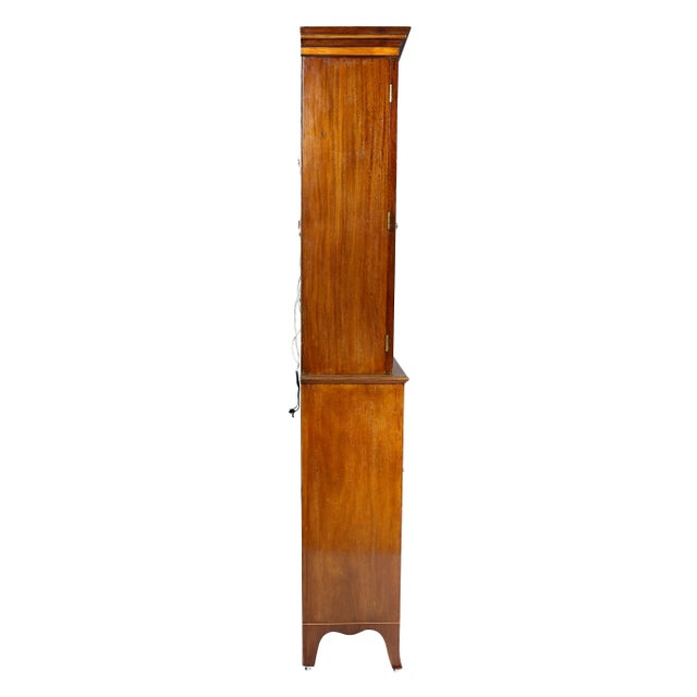 Traditional George III Small Mahogany and Satinwood Secretaire For Sale - Image 3 of 13