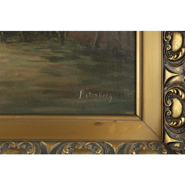 Mid-Century Modern French Artist, Farm, 1920, Oil on Canvas, Framed For Sale - Image 3 of 11