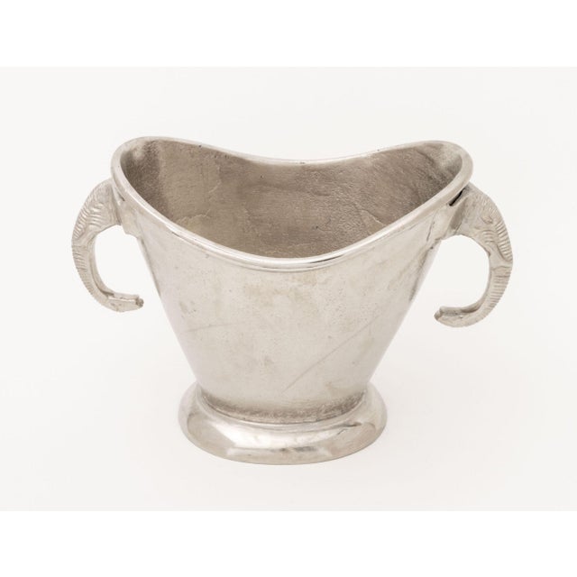 Late 20th Century Elephant Head Motif Aluminum Champagne Bucket For Sale - Image 5 of 7