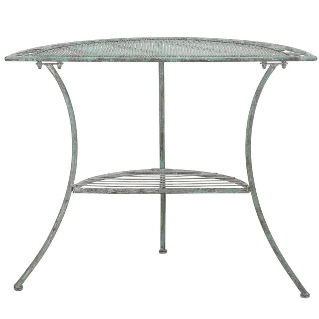 Genson Halfmoon Console Table - Antique Dark Green For Sale - Image 11 of 12