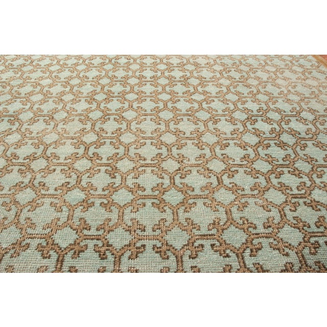 Rug & Kilim Rug & Kilim’s Border Rug in Mint and Rust, 5x7 For Sale - Image 4 of 6