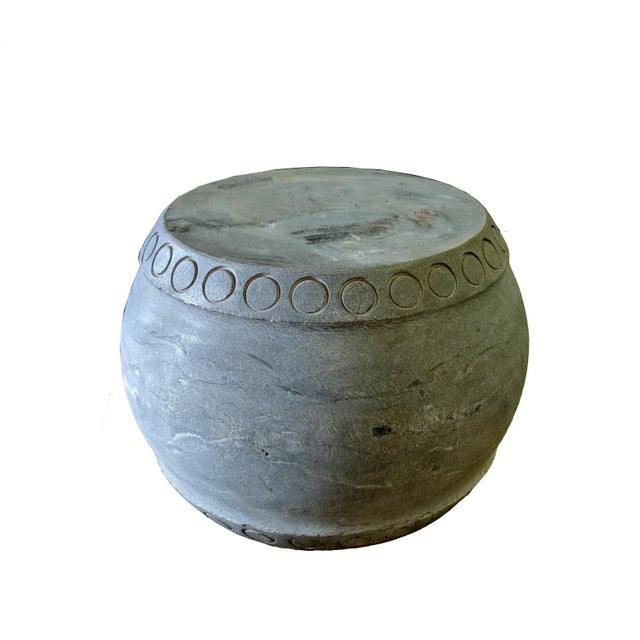 This simple smooth curved stone pedestal can be used as plant stand or garden stool. It can be used either indoor or...