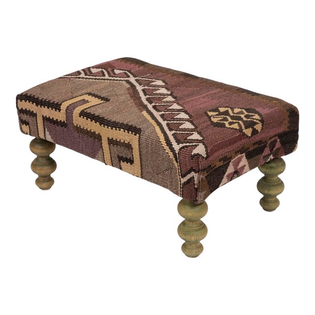 Kilim Upholstered Footstool / Ottoman Chairish